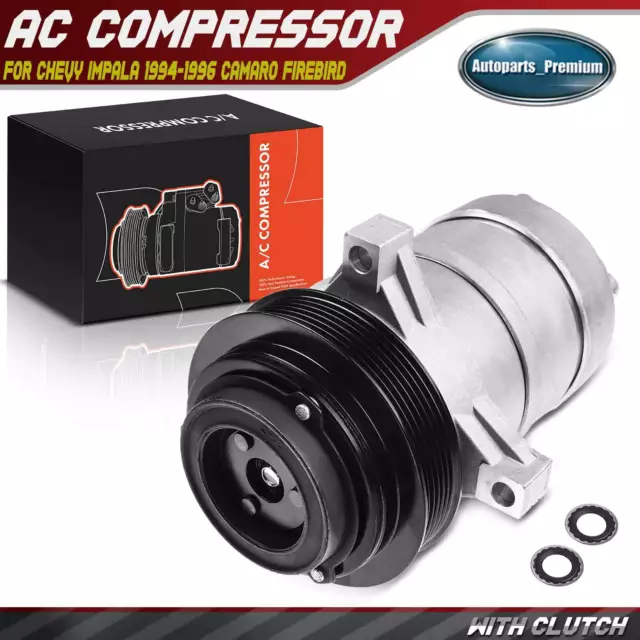 1x New AC Compressor with Clutch for Buick Cadillac Chevrolet Pontiac V8 5.7L