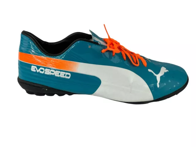 Puma Evo Speed Shoes Womens Sz 12.5 Blue White Orange Soccer Racing Shoes