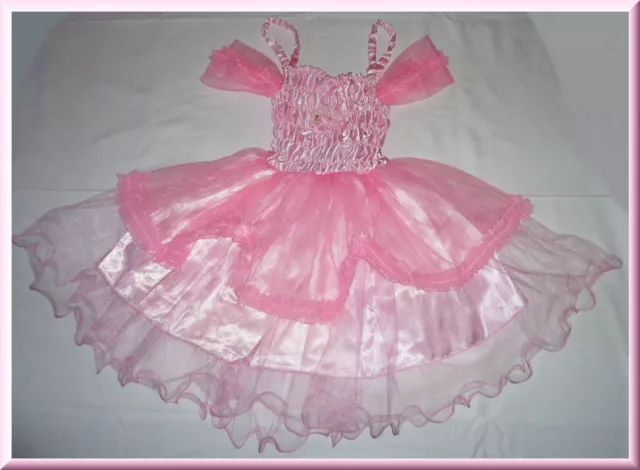 FEEN-PRINZESSIN KOSTÜM Ballerina Tüll ROSA BALLKLEID 98/104 116 128 140 152