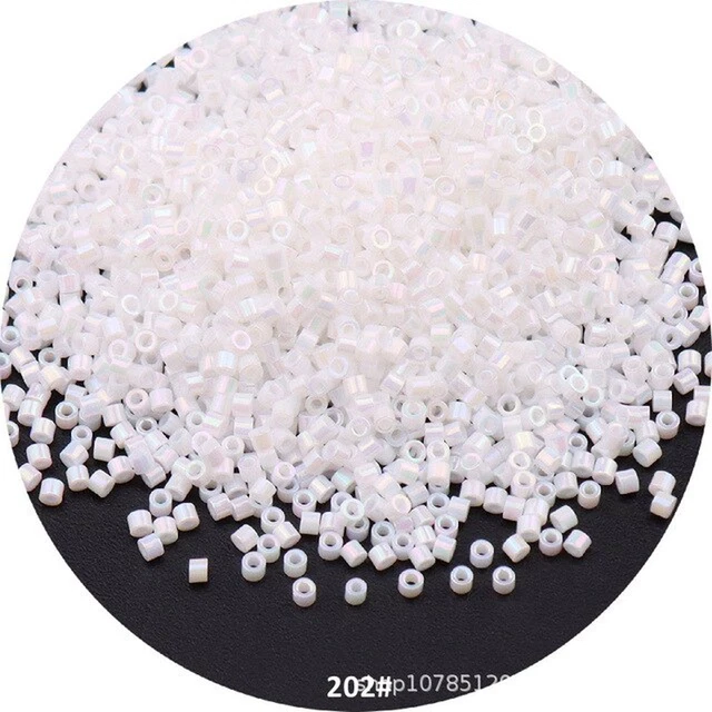 1000Pcs 1.6Mm Metallic Color Glass Beads 11/0 Loose Spacer Seed Beads for Needle