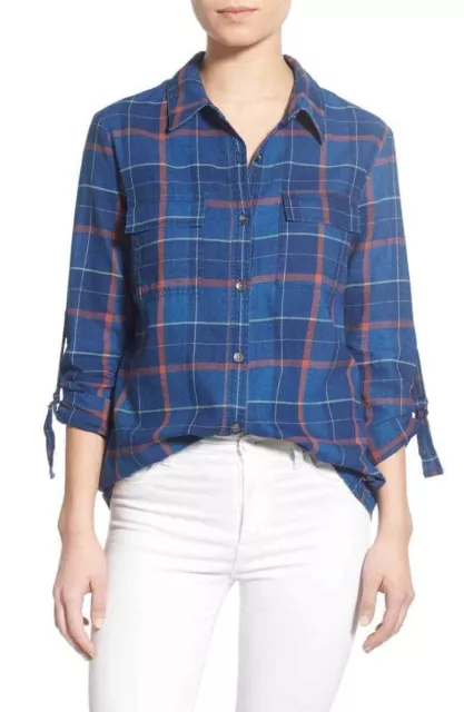 NEW w/ Tags Splendid Casta Plaid Flannel Blue Size XS MSRP: $148.00