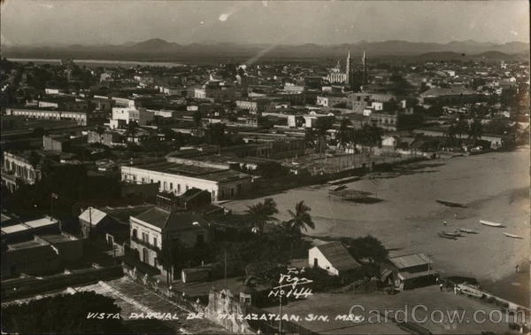 Mexico RPPC Mazatlan,SI Aerial View Sinaloa Agfo Real Photo Post Card Vintage