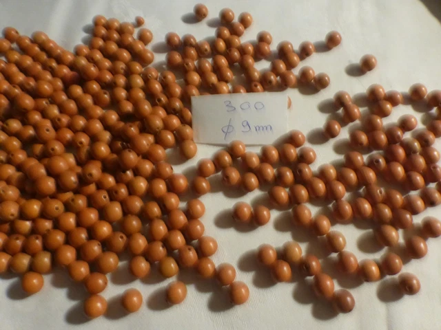 Lot De 300 Perles En Bois Anciennes Forme Olive Noire - Fabrication Française Des Années 1940