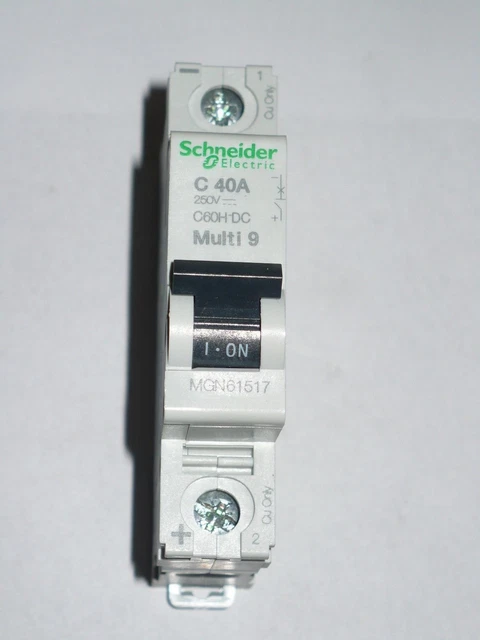 Schneider Electric C60H-DC Min. Circuit Breaker, MGN61517, C-Curve, 1P, 40A, New