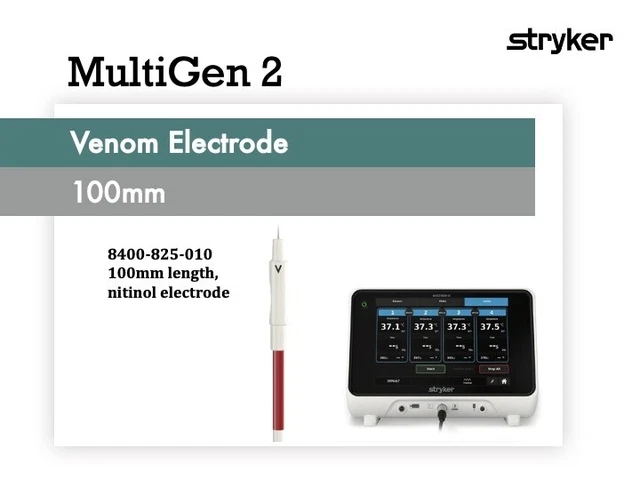 Stryker MultiGen 2 (MG2) 100mm/10cm Venom Radiofrequency Probe 8400-825-010