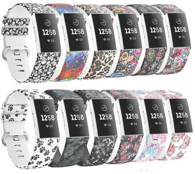 Fitbit Pour Fitbit Charge 3 & 4 Montre Bracelet Motif Métal Boucle Fitness Pisteur 