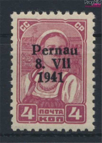 Briefmarken Estland (Dt.Bes.)-Pernau 1941 Mi 4II postfrisch (9792452