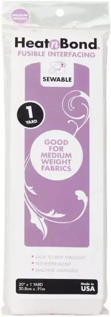 Heat'n Bond Medium-Weight Iron-On Fusible Interfacing 20"X36"