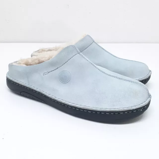 Polo Sport Ralph Lauren Womens Sherpa Mules 8.5 Blue Slip On Comfort Shoes