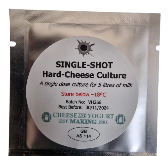 Single shot thermophilic culture for hard cheese