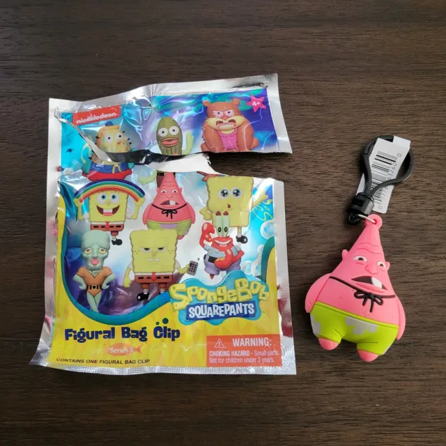Spongebob Squarepants Figural Bag Clip Who You Callin' Pinhead? Patrick Opened