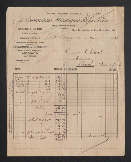 SAINT-ETIENNE (42) USINE de CHEMISES / CONFECTION pour HOMMES CHABROL-MAYOUX EUR 14,00 - FR