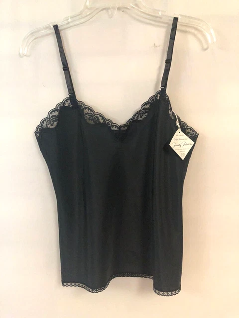 Vintage Crepe Remarque by Jaunty Fabrics Black Teddy Camisole Size 34 NWT