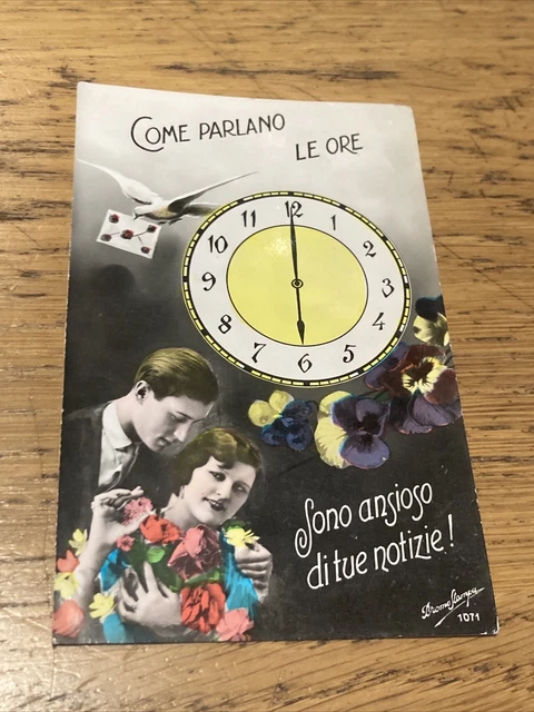 Cartolina “come Parlano Le Ore Sono Ansioso Si Tue Notizie” Bromo Stampa Vintage