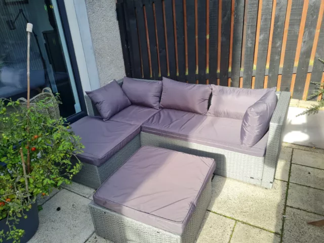 RATTAN LOOK GARDEN Corner Sofa Set Aldi 40.00 PicClick UK