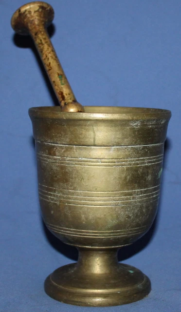 Mortier Et Pilon En Laiton - 2 Pièces - Pour Épices, Herbes - Gadget De Cuisine Traditionnel Indien