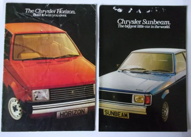 CHRYSLER HORIZON & SUNBEAM orig 1979 UK Mkt Sales Brochures x2 - Damaged