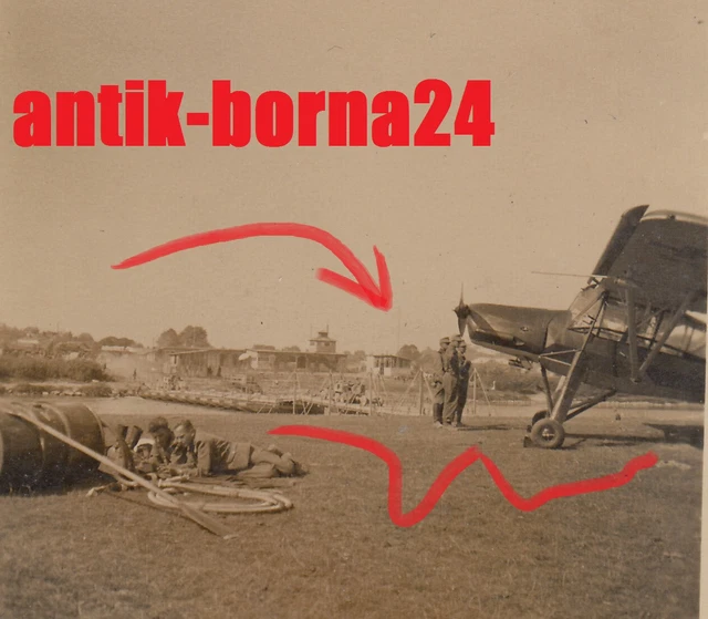 Foto Soldat 3. Gebirgs-Division Polen Gorlice Flugzeug Plane Storch FI156 *217