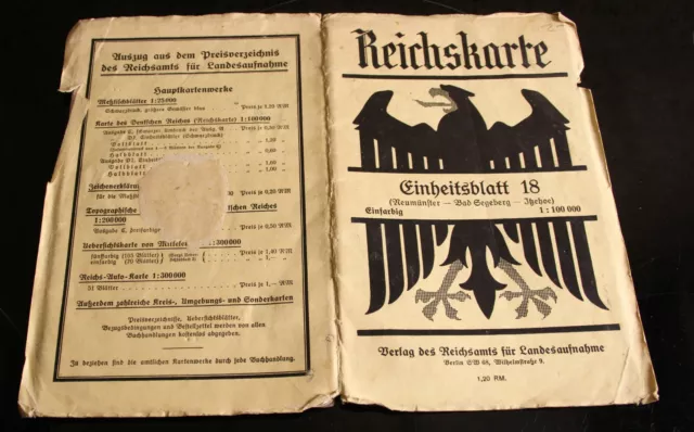 Reichskarte 1929 Einheitsblatt 18 Neumünster Bad Segeberg Itzehoe 1 : 100000
