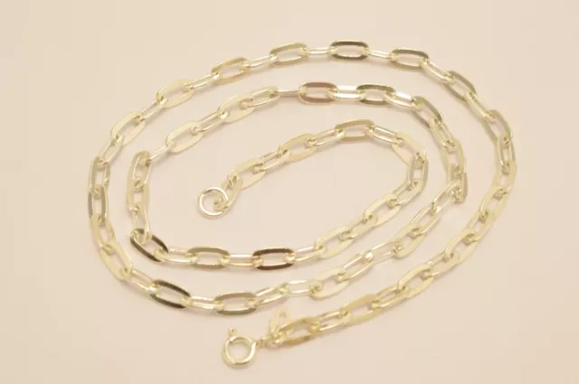 Mens/Womens 925 Sterling Silver Flat Cable Link Chain Necklaces. 18"-24",10-13 g