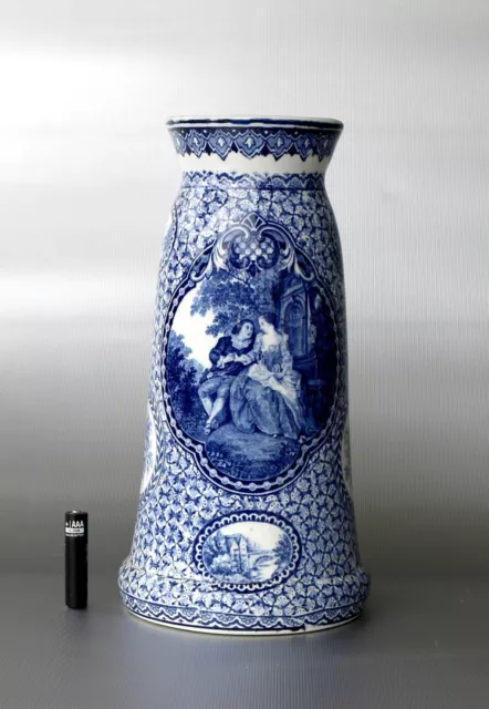 Franz Anton Mehlem, Steingut Vase, Handbemalt, sign., H. ~ 22cm, ~ 1880 - 1910 2