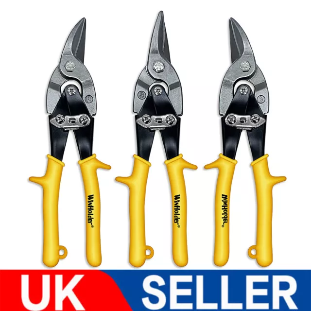 3PCS Aviation Tin Snip Silverline Metal Cutter Shear Straight Left Right Cut UK