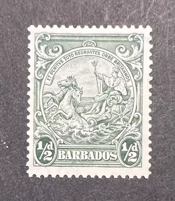 KGVI Barbados SG 248 (1938-1947) 1/2d Green, MM (A24)