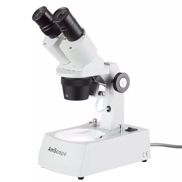 AmScope 10X-20X-40X Binocular Stereo Microscope with Top and Bottom Lights