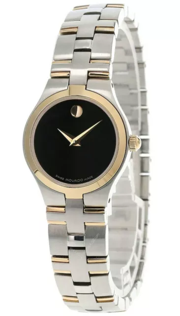 MOVADO Juro Stainless Steel Black Dial Two-Tone Women's Watch 0605031