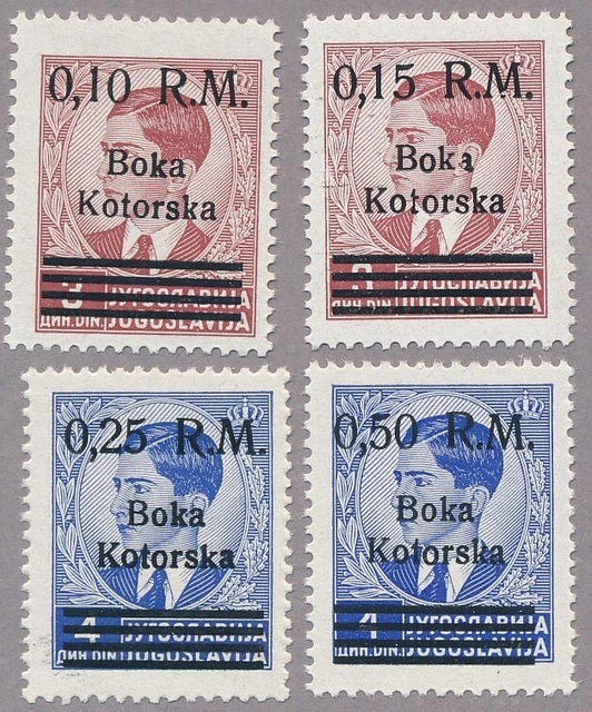 Kotor 7-10 postfrischer Satz mit guter Variante III, mit Zertifikat Brunel VP