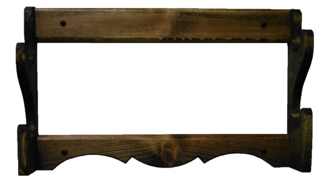 Handmade Oak Wall Mount Gun Rack – Heritage Display With Brass Elk – Made In USA