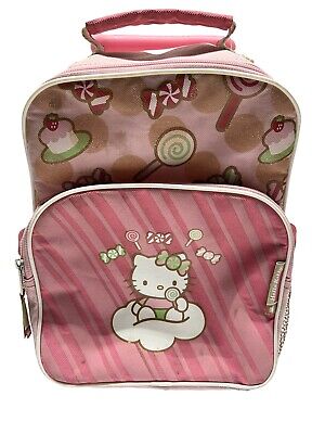Sanrio Hello Kitty Pink Rolling Backpack Suitcase Carry On Luggage Vintage