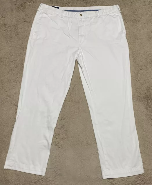 Polo Ralph Lauren Bedford Chino Pants Mens Size 40x30 Flat Front White Preppy