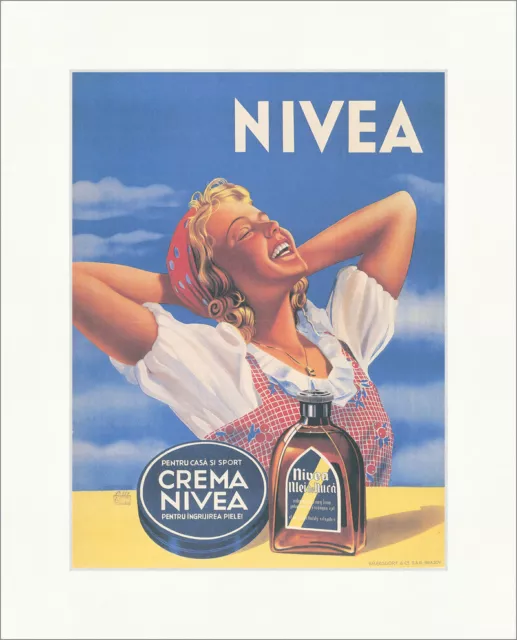 Nivea Creme Werbung aus Rumänien Mädchen Schönheit Kunstdruck Plakatwelt 380