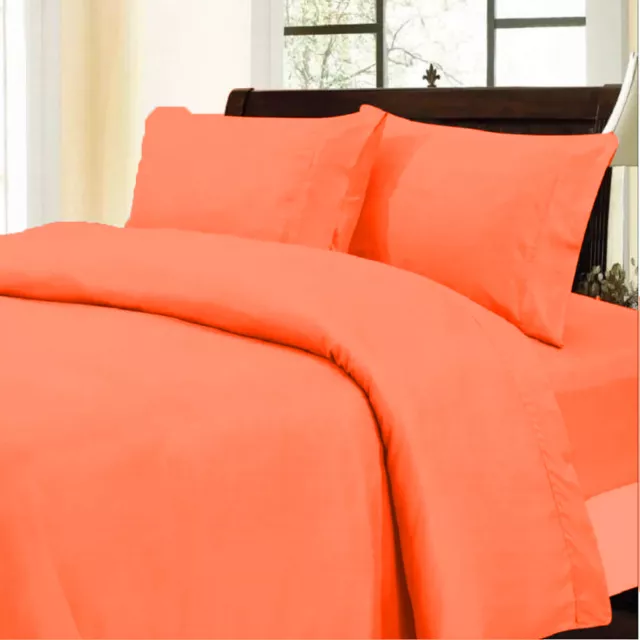 Amazing Duvet Covers 1000 TC OR 1200 TC 100% Cotton Orange Solid Select Item