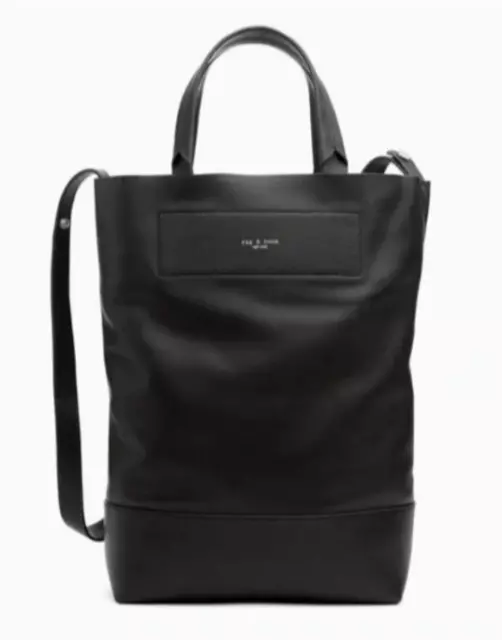 Rag & Bone Walker Convertible Black Leather Tote Bag