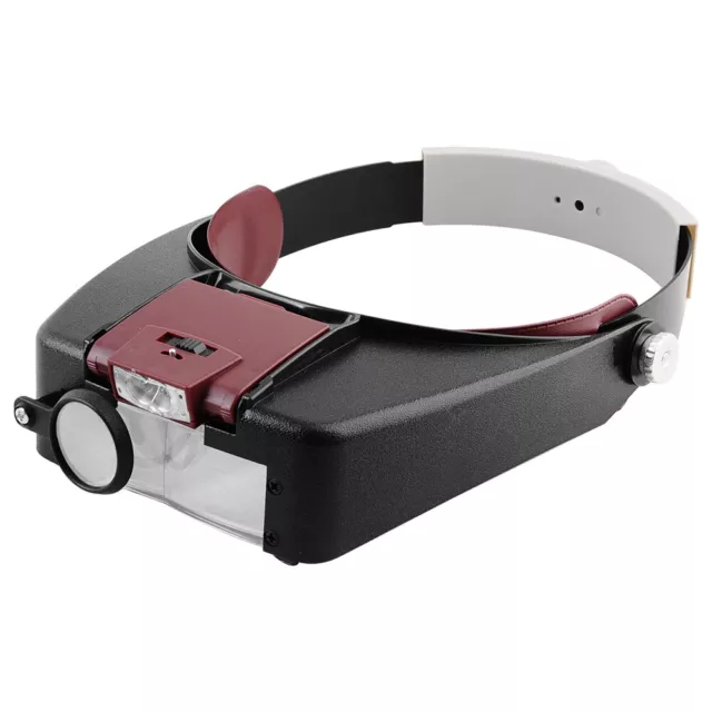 Head Magnifier with LED Light Lamp Magnifying Glass Adjustable Headband Loupe UK