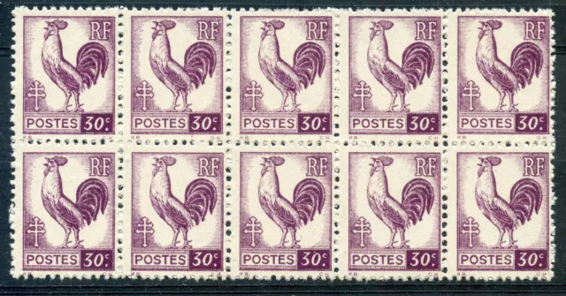Promo Stamp / Timbre De France Neuf Serie D'alger / Coq / N° 631 ** Bloc De 10