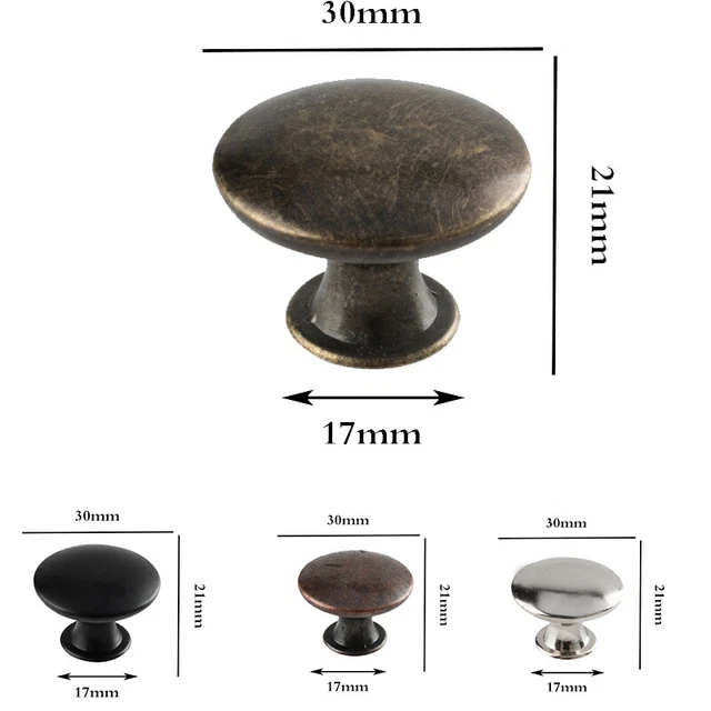 Universal Round Cupboard Drawer Knobs Retro Cabinet Pulls Furniture Door Handles