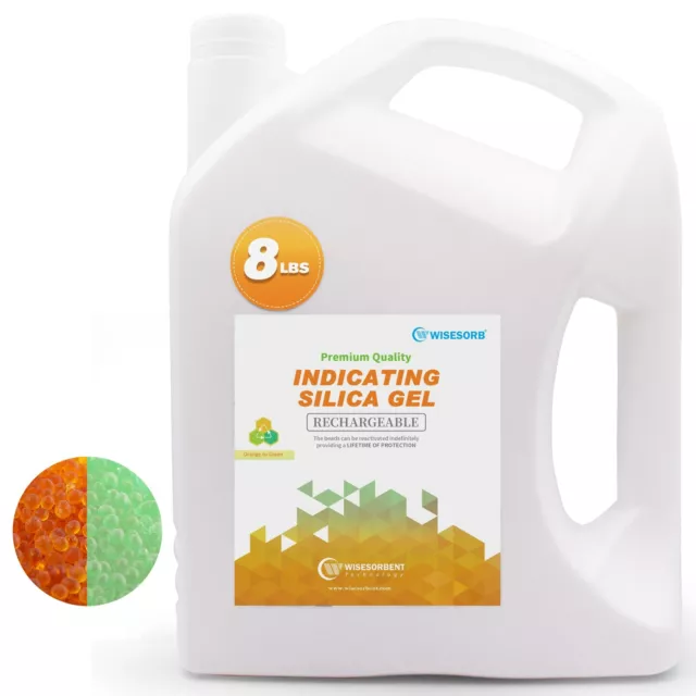 Indicating Silica Gel Beads Orange to Green Reusable Desiccant Dehumidifier 8LBS