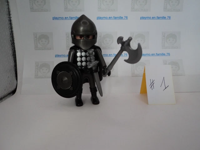 Lot Playmobil Vintage Médiéval Chevaliers Barbare - Pièces Du Set 4435 De 2005, Occasion
