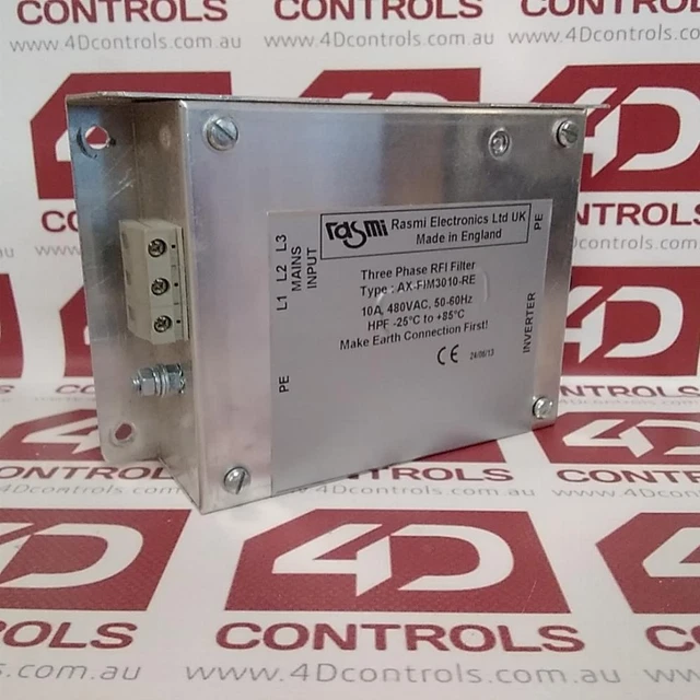 AX-FIM3010-RE | Rasmi | RFI Filter, 10A, 480VAC, 50/60Hz, 3 Phase, Used