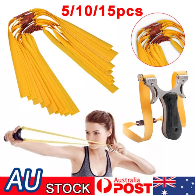 5/10/15PCS Elastic Flat Slingshot Replacement Rubber Bands for Catapult Hunting
