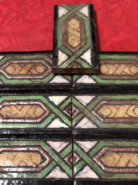 Malibu Potteries - Gorgeous Malibu Tile Decorative Border Tiles-Lot 2 (7 Tiles)