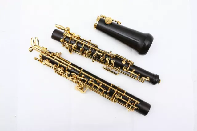Yinfente Professional Ebony wood Oboe C key left F Resonance Golden plated key 2