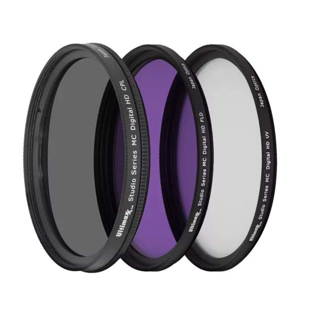 3 Piece Multi Coated HD 37mm Filter Kit (UV, CPL, FLD) for DSLR Camera