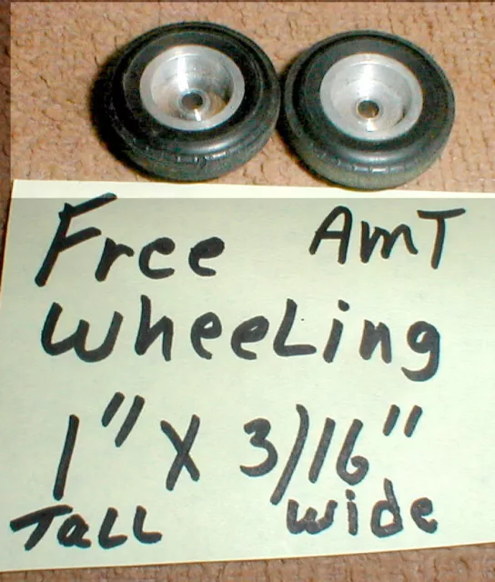 1 Pr AMT Free Wheeling Rims + Tires 1960 Vintage 1" T X 3/16" W  Original Gently