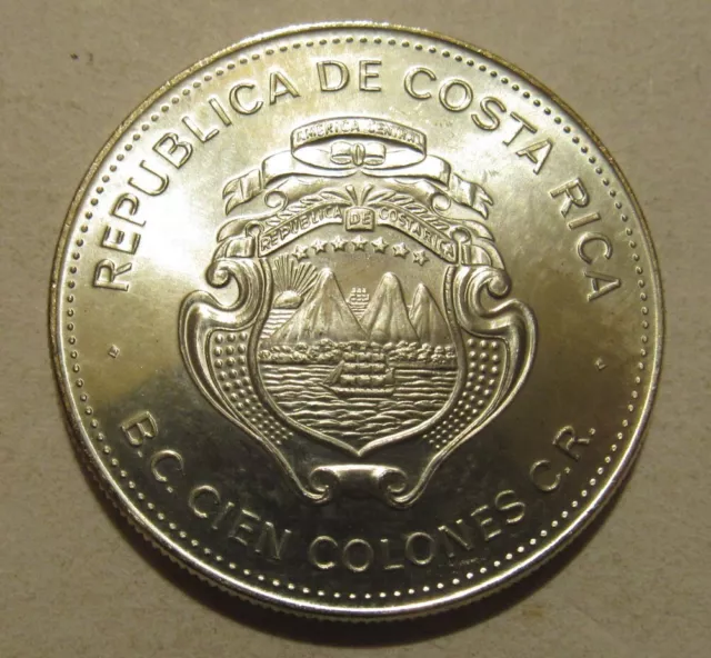 1979 Silver Costa Rica 100 Colones  Sharp Coin