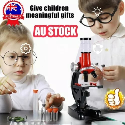 Children Science Lab Microscope Kit 100/400/1200X With Light Educational Toy OD