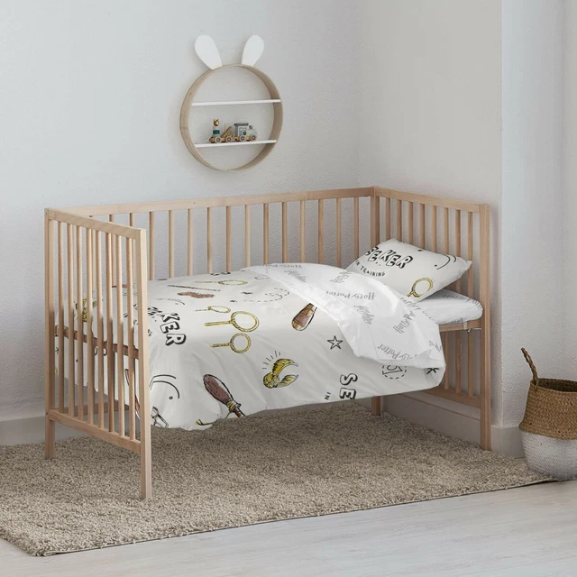Housse De Couette Bébé 120x90 Cm - 100% Coton Bio - Imprimé Forêt - OEKO-TEX